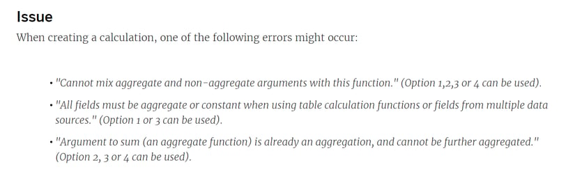 4.1 Common aggregate and non-aggregate problems