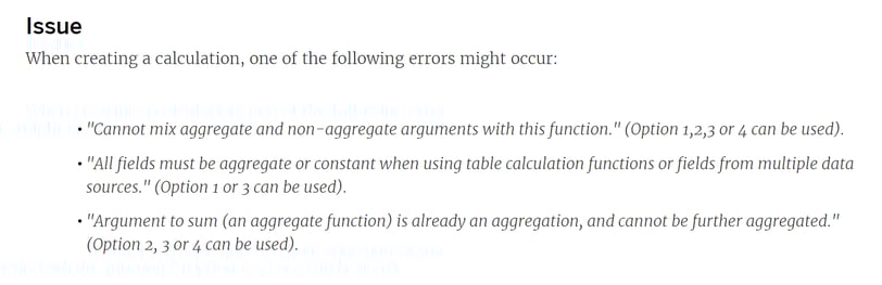 4.1 Common aggregate and non-aggregate problems