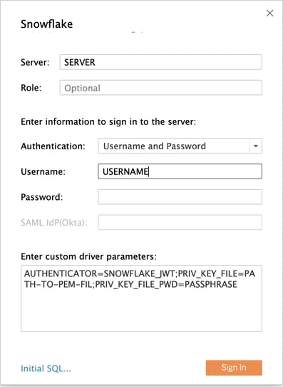 Snowflake-Tableau-Custom-Driver-Parameter