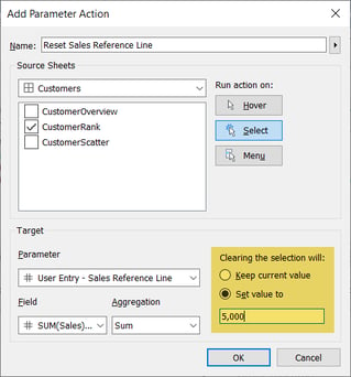 New feature tableau 2020.3 - Reset parameter action
