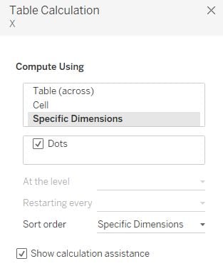 Table Calculation Tableau
