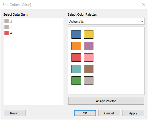 Assigning discrete colors, missing value