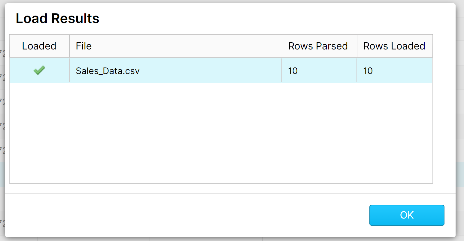 Snowflake load results